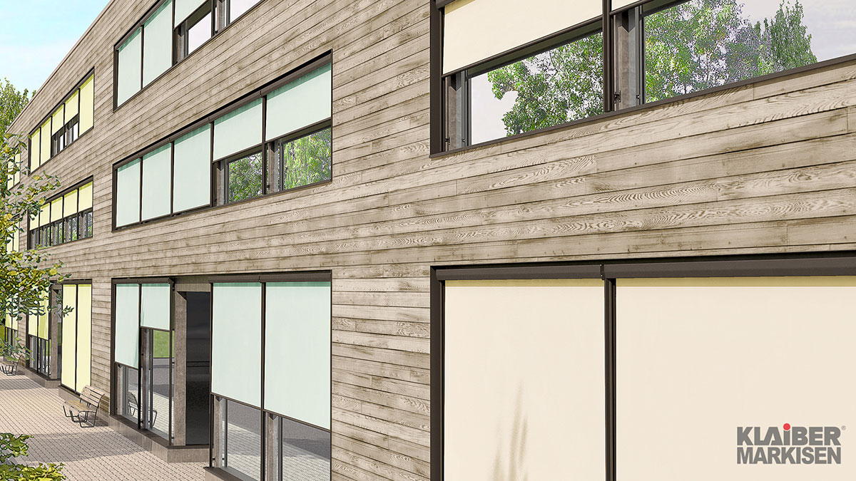 Fassadenmarkise VERTICAL-LIGHT VS4300-R / -E | KLAIBER Sonnen- u. Wetterschutztechnik GmbH