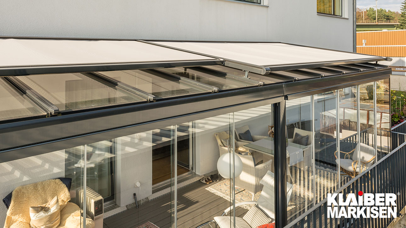 Wintergartenbeschattung AIROMATIC PS4100 / PS4500 | KLAIBER Sonnen- und Wetterschutztechnik GmbH